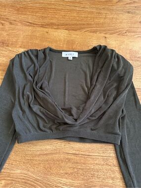 Mabel Cropped Low Neck Drape Top S